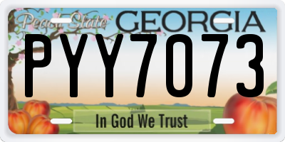 GA license plate PYY7073