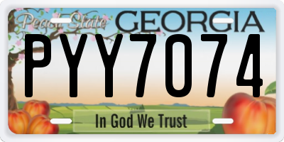 GA license plate PYY7074