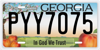 GA license plate PYY7075