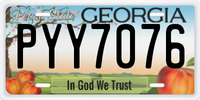 GA license plate PYY7076