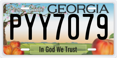 GA license plate PYY7079