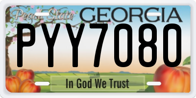 GA license plate PYY7080