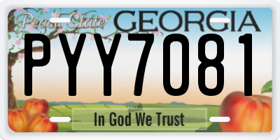 GA license plate PYY7081