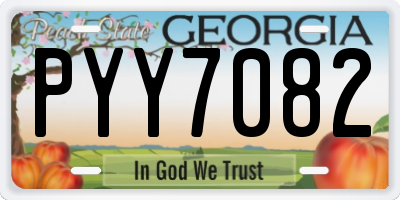 GA license plate PYY7082