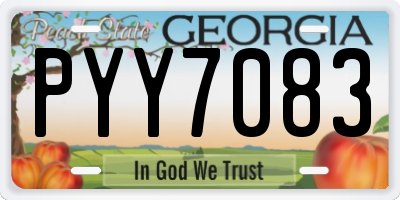 GA license plate PYY7083