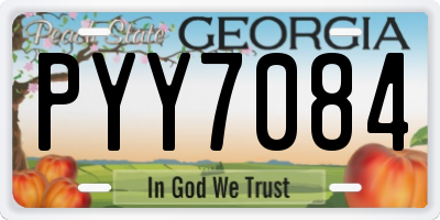 GA license plate PYY7084