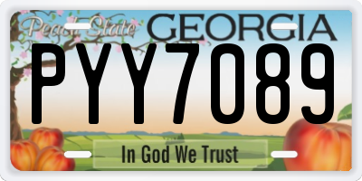 GA license plate PYY7089