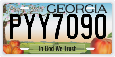 GA license plate PYY7090