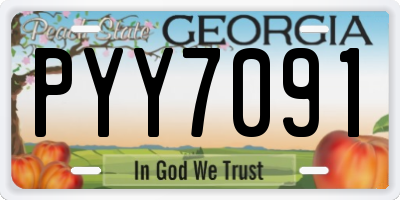 GA license plate PYY7091