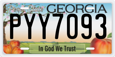 GA license plate PYY7093