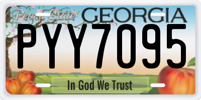 GA license plate PYY7095