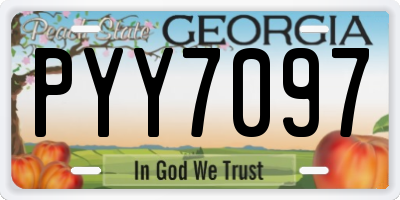 GA license plate PYY7097