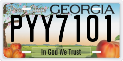 GA license plate PYY7101