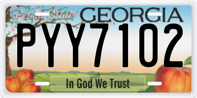 GA license plate PYY7102