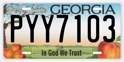 GA license plate PYY7103