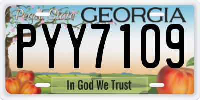 GA license plate PYY7109