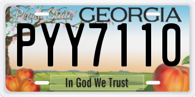 GA license plate PYY7110