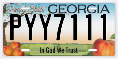 GA license plate PYY7111