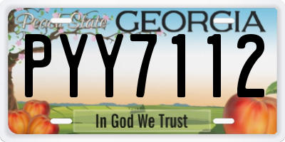 GA license plate PYY7112