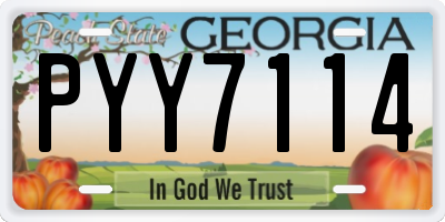 GA license plate PYY7114