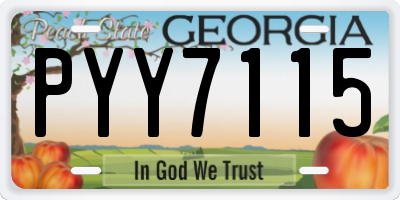 GA license plate PYY7115
