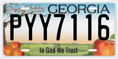 GA license plate PYY7116
