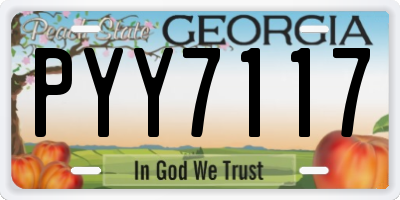 GA license plate PYY7117