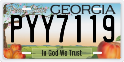 GA license plate PYY7119