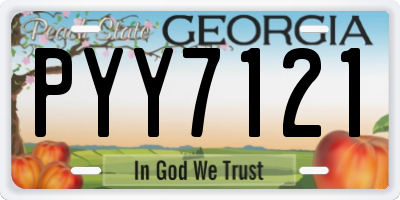 GA license plate PYY7121