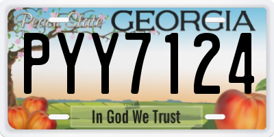 GA license plate PYY7124