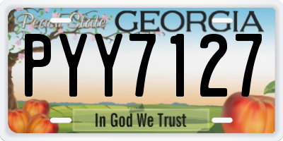 GA license plate PYY7127