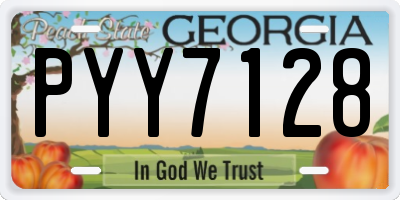 GA license plate PYY7128