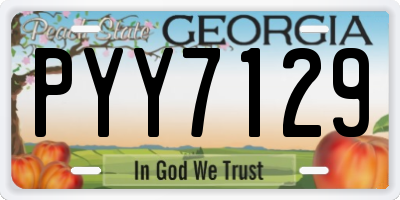 GA license plate PYY7129