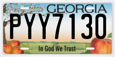 GA license plate PYY7130