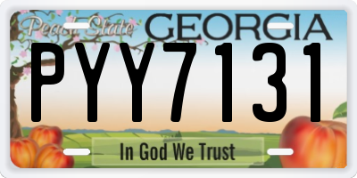 GA license plate PYY7131