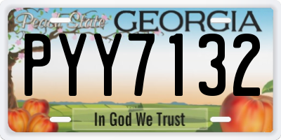 GA license plate PYY7132
