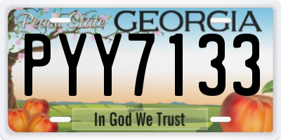 GA license plate PYY7133