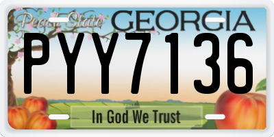 GA license plate PYY7136