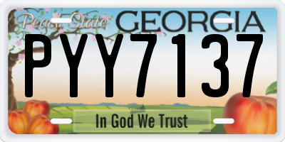 GA license plate PYY7137