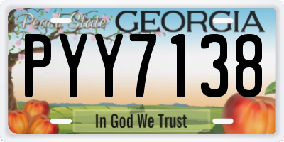 GA license plate PYY7138
