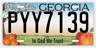 GA license plate PYY7139