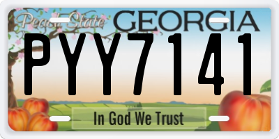 GA license plate PYY7141