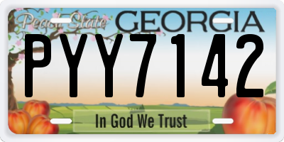 GA license plate PYY7142