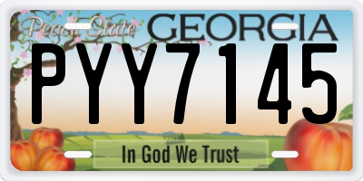 GA license plate PYY7145
