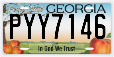 GA license plate PYY7146