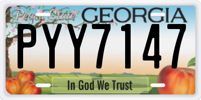 GA license plate PYY7147