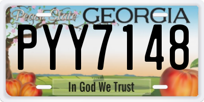 GA license plate PYY7148