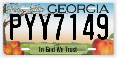 GA license plate PYY7149