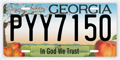 GA license plate PYY7150