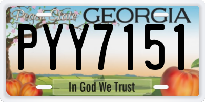 GA license plate PYY7151